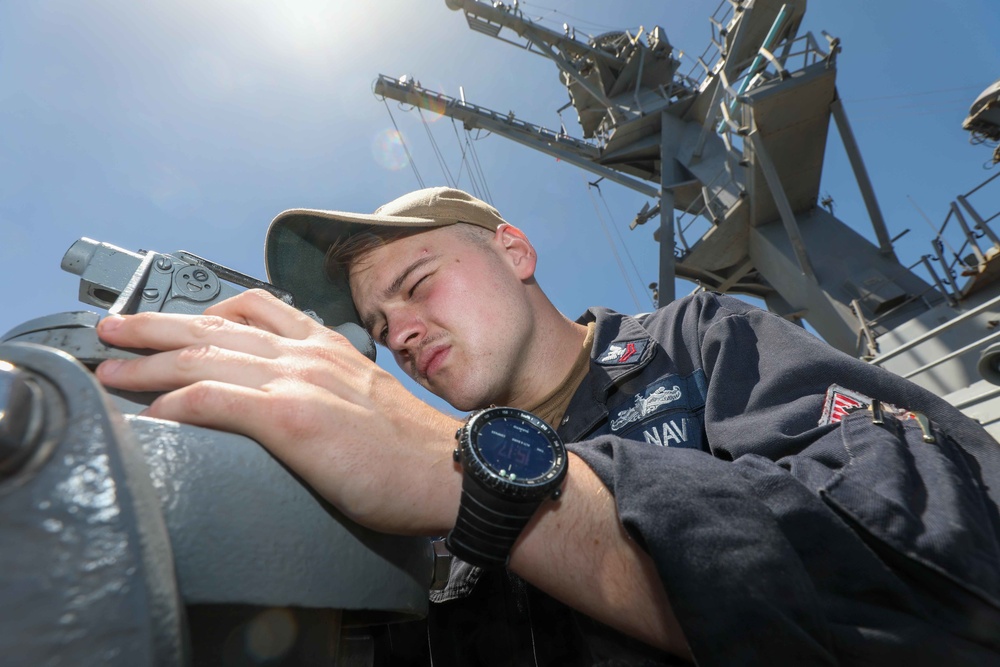 USS Cole Underway with Italian Naval Liasion Officers