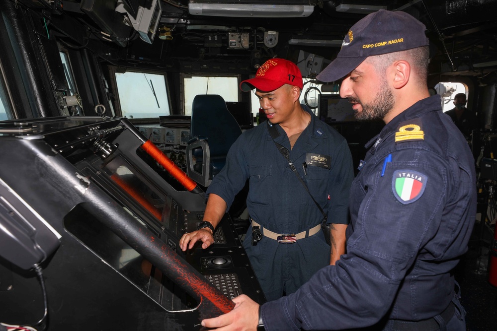 USS Cole Underway with Italian Naval Liasion Officers