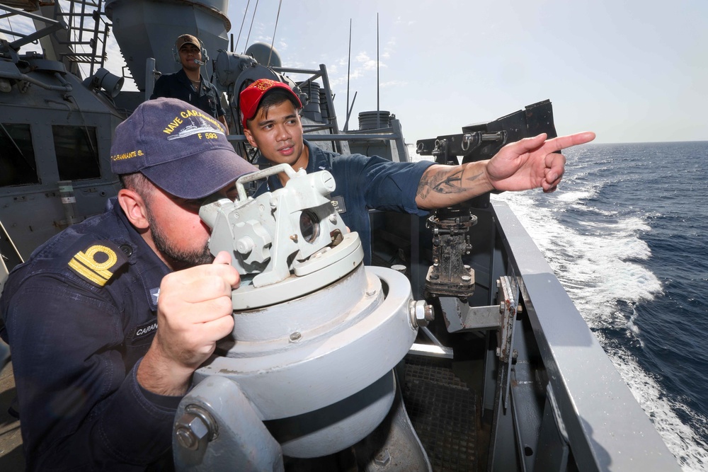 USS Cole Underway with Italian Naval Liasion Officers