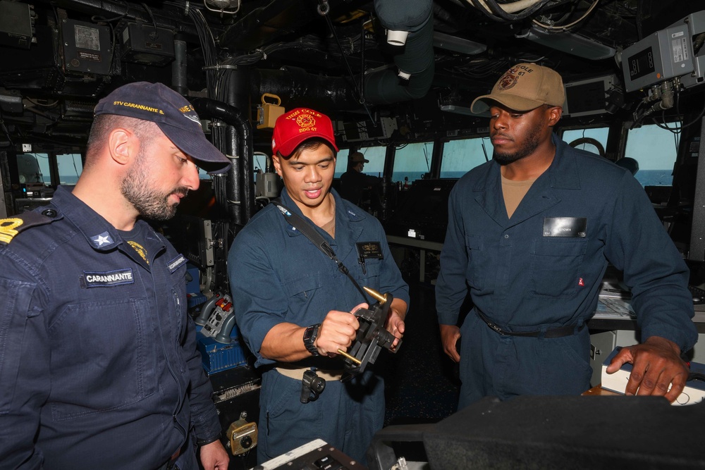 USS Cole Underway with Italian Naval Liasion Officers