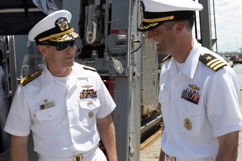 Rear Admiral Brian Davies Visits USS Gravely