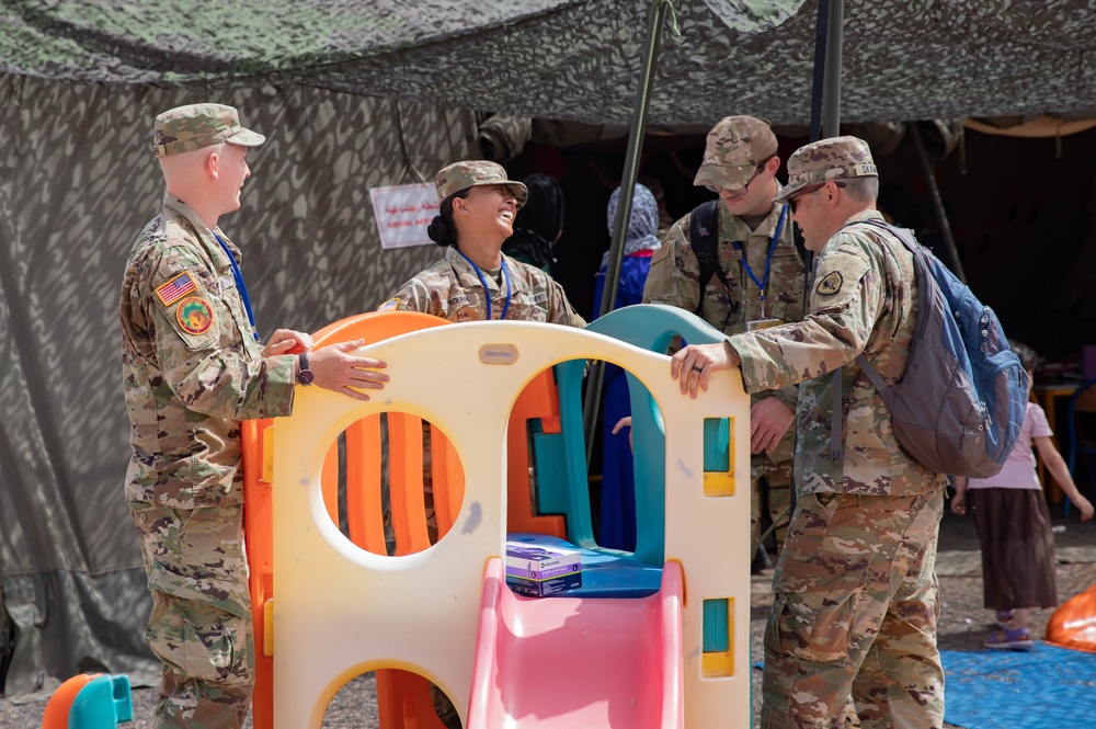 Humanitarian Civic Assistance (HCA) center in Taliouine, Morocco during African Lion 2022