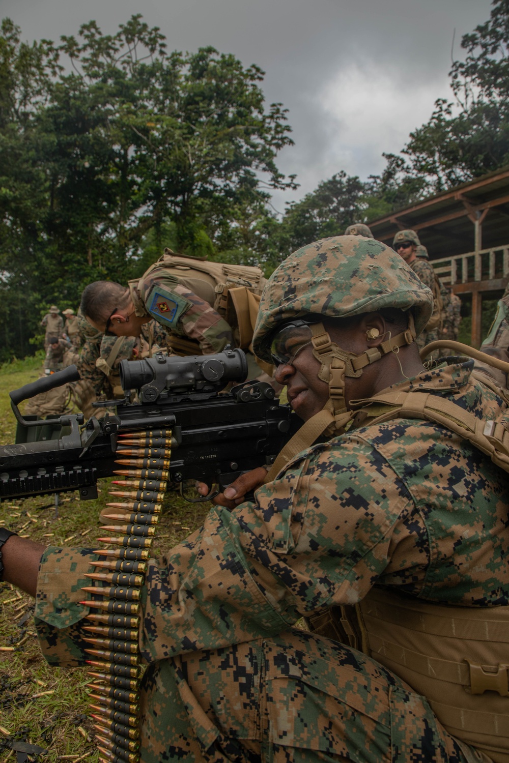 U.S. and French Marines conduct a range in Martinique