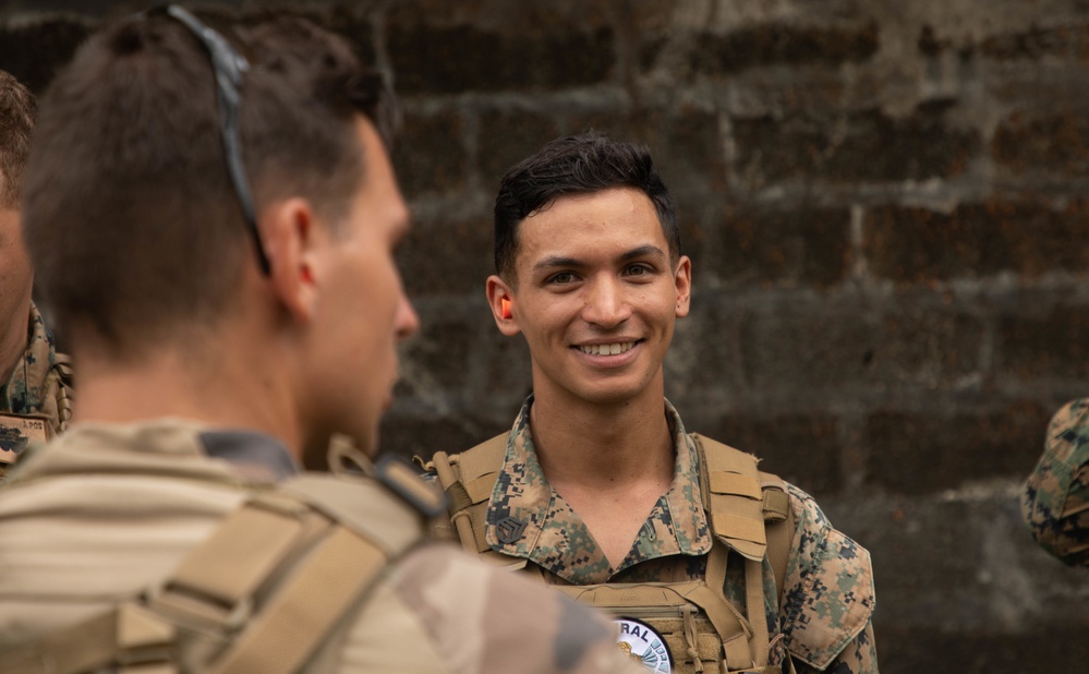 U.S. and French Marines conduct a range in Martinique