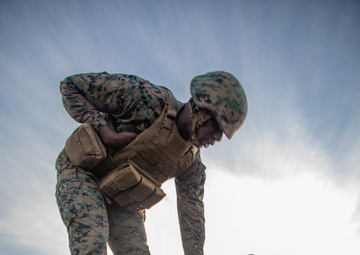 U.S. Marines conduct a range while underway aboard the USS Carter Hall