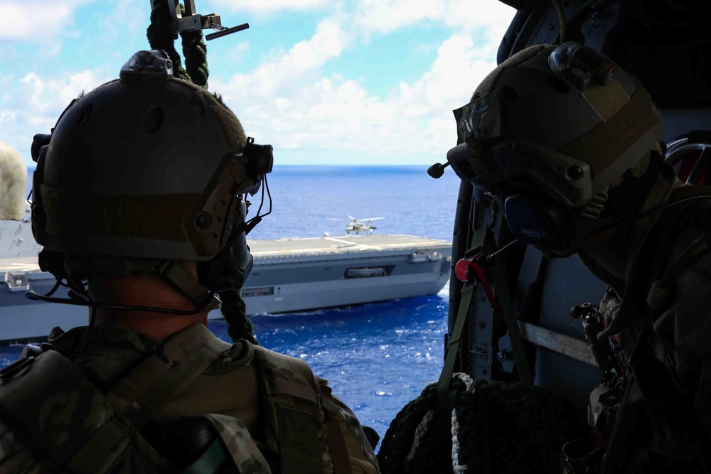 Abraham Lincoln Carrier Strike Group, Japan Maritime Self-Defense Force, Royan Australian Navy conduct Helicopter Visit, Board, Search, Seizure