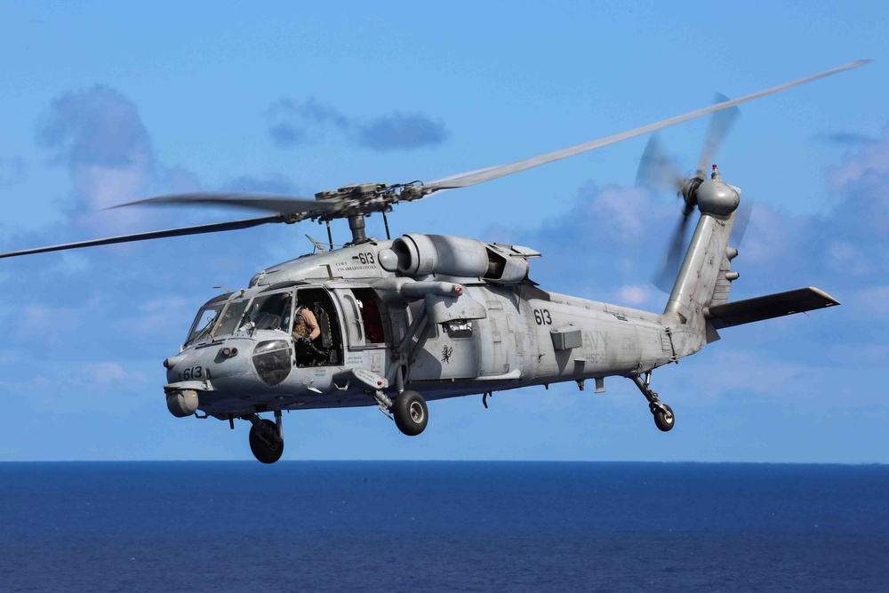 Abraham Lincoln Carrier Strike Group, Japan Maritime Self-Defense Force, Royan Australian Navy conduct Helicopter Visit, Board, Search, Seizure