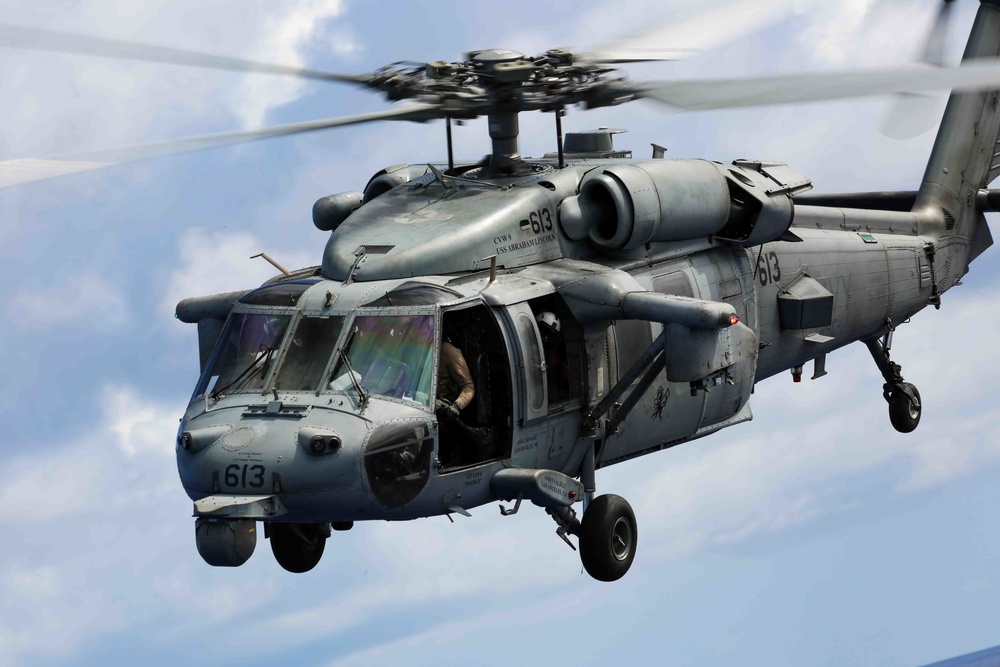 Abraham Lincoln Carrier Strike Group, Japan Maritime Self-Defense Force, Royan Australian Navy conduct Helicopter Visit, Board, Search, Seizure