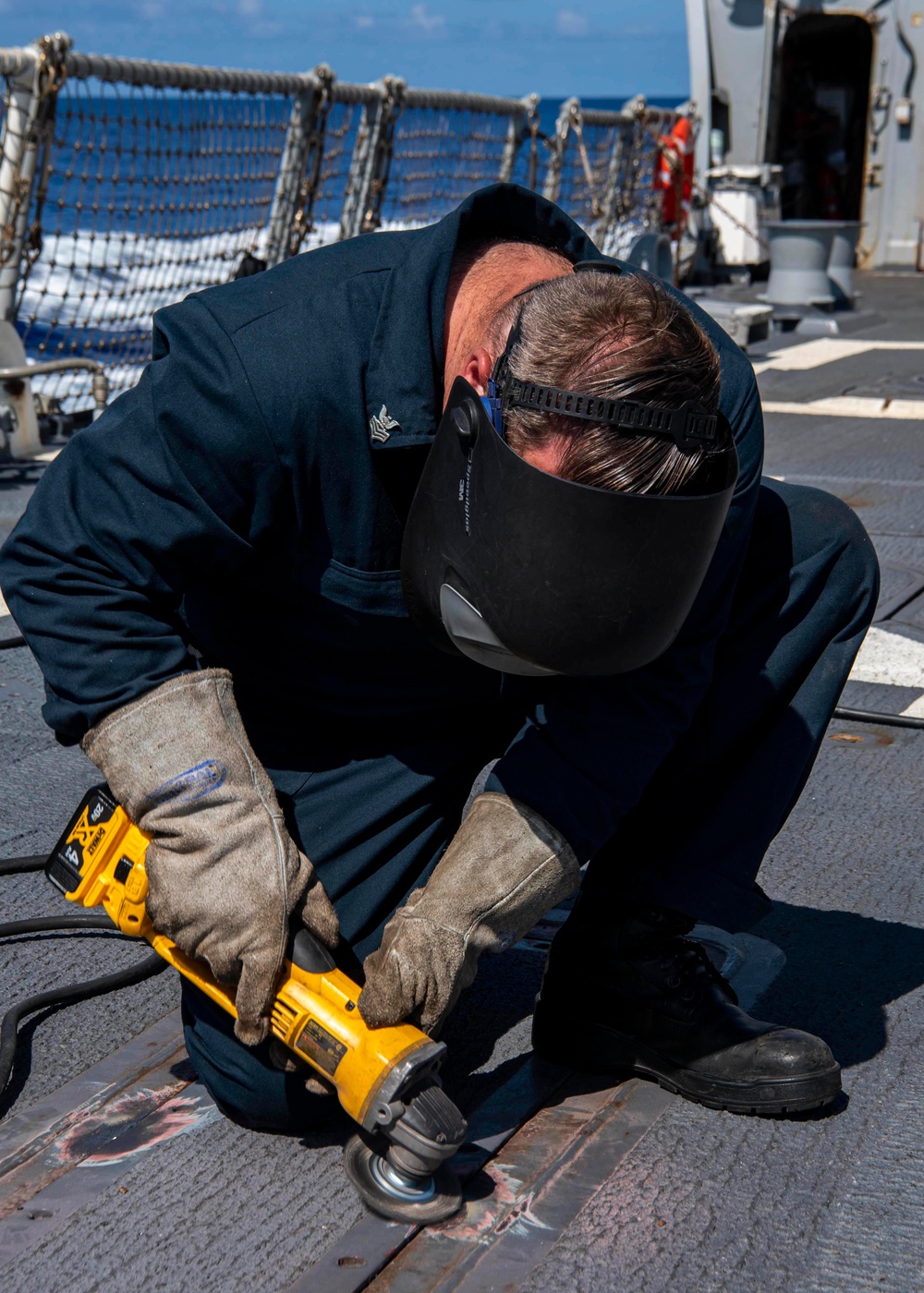 DVIDS Images Gridley conducts a welding job on the flight deck