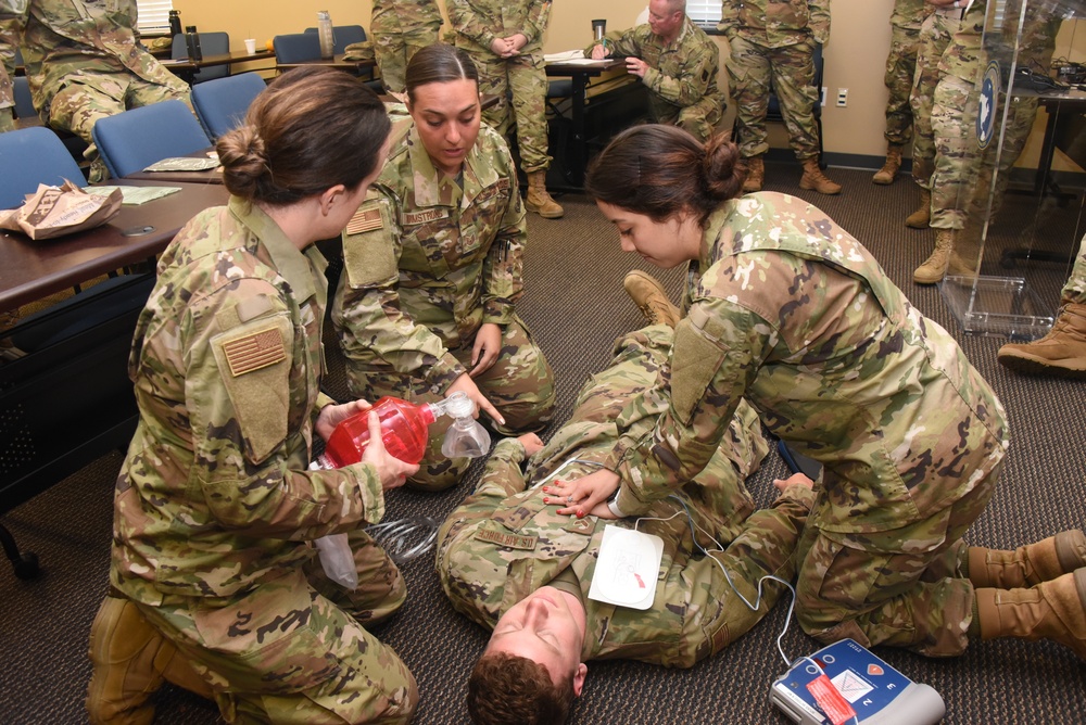 Airmen practice code blue procedures