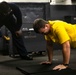 USS George H.W. Bush (CVN 77) Sailor Participates in a Physical Fitness Assessment (PFA)