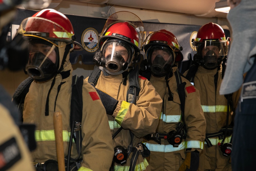 USS George H.W. Bush (CVN 77) Sailors Simulate General Quarters