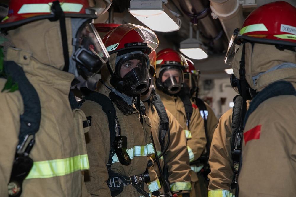 USS George H.W. Bush (CVN 77) Sailors Simulate General Quarters