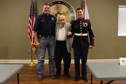 Old and New | Marine Recruiter Visits one of the Oldest Living Marines [Image 2 of 3]