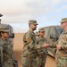 Distinguished guests from U.S. military greet U.S. and Moroccan military members outside Cap Draa during African Lion 22 at Tan Tan, Morocco