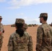 Distinguished guests from U.S. military greet U.S. and Moroccan military members outside Cap Draa during African Lion 22 at Tan Tan, Morocco