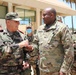 Distinguished guests from U.S. military greet U.S. and Moroccan military members outside Cap Draa during African Lion 22 at Tan Tan, Morocco