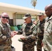 Distinguished guests from U.S. military greet U.S. and Moroccan military members outside Cap Draa during African Lion 22 at Tan Tan, Morocco