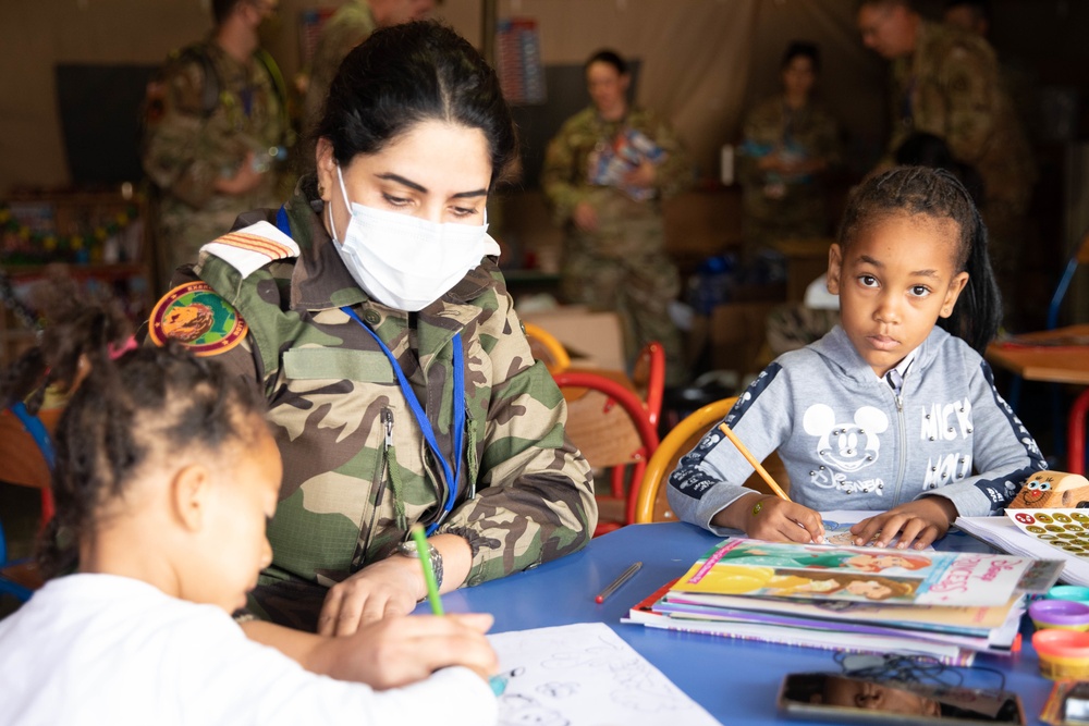 Humanitarian Civic Assistance (HCA) center in Taliouine, Morocco during African Lion 22