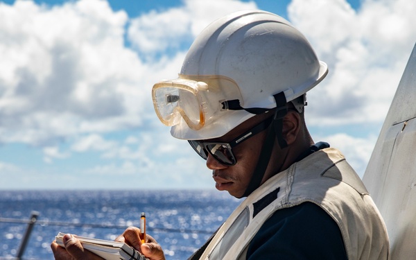 Sailors Aboard USS Dewey (DDG 105) Conduct Replenishment-at-Sea with USNS Guadalupe (T-AO-202)