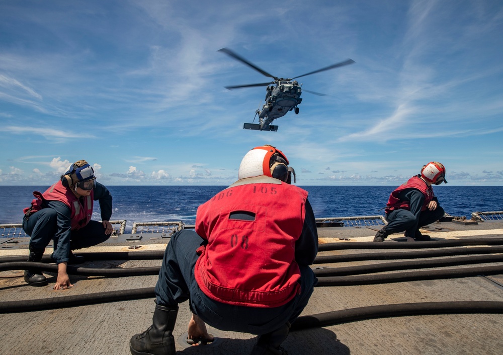 Sailors Aboard USS Dewey (DDG 105) Conduct Aircraft Refueling Training