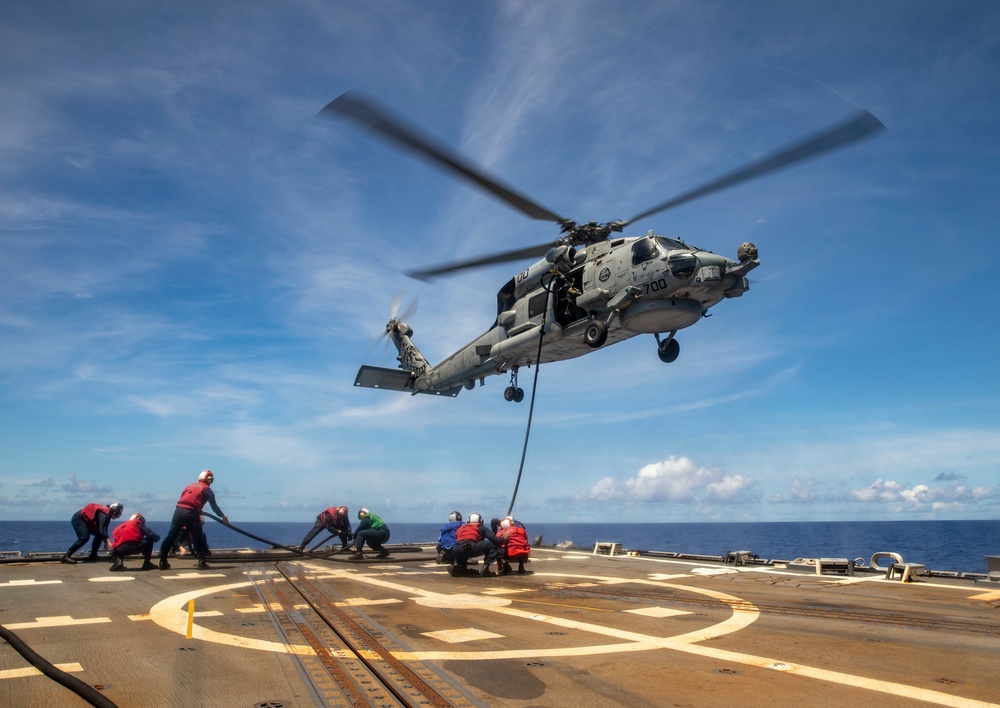 Sailors Aboard USS Dewey (DDG 105) Conduct Aircraft Refueling Training