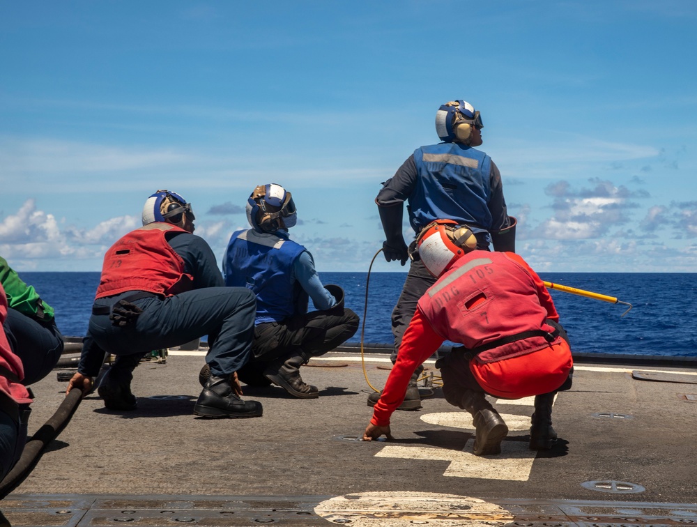 Sailors Aboard USS Dewey (DDG 105) Conduct Aircraft Refueling Training