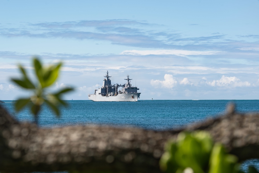 Royal Australian Navy HMAS Supply (A 195) arrives at Pearl Harbor for RIMPAC 2022