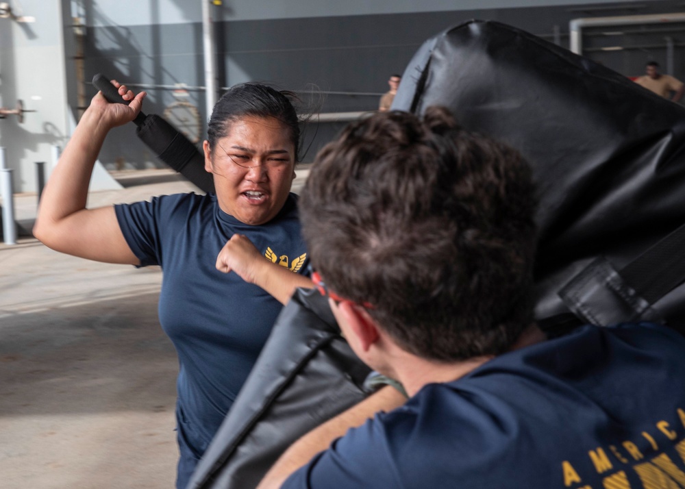 USS Hershel &quot;Woody&quot; Williams (ESB 4) conducts Security Reaction Force Training.