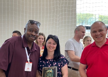 US and Multinational participants visit Georgian rehabilitation center and meet Ukrainian families