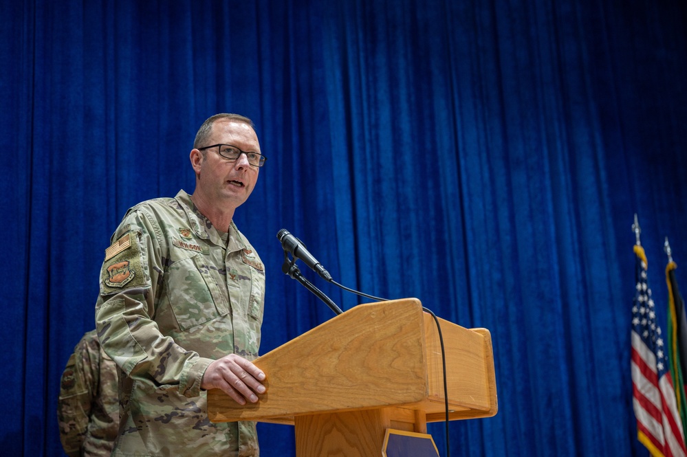 386th EAMXS assumption of command: Maj. Cory A. Staudinger succeeds Lt. Col. Dale Ellis