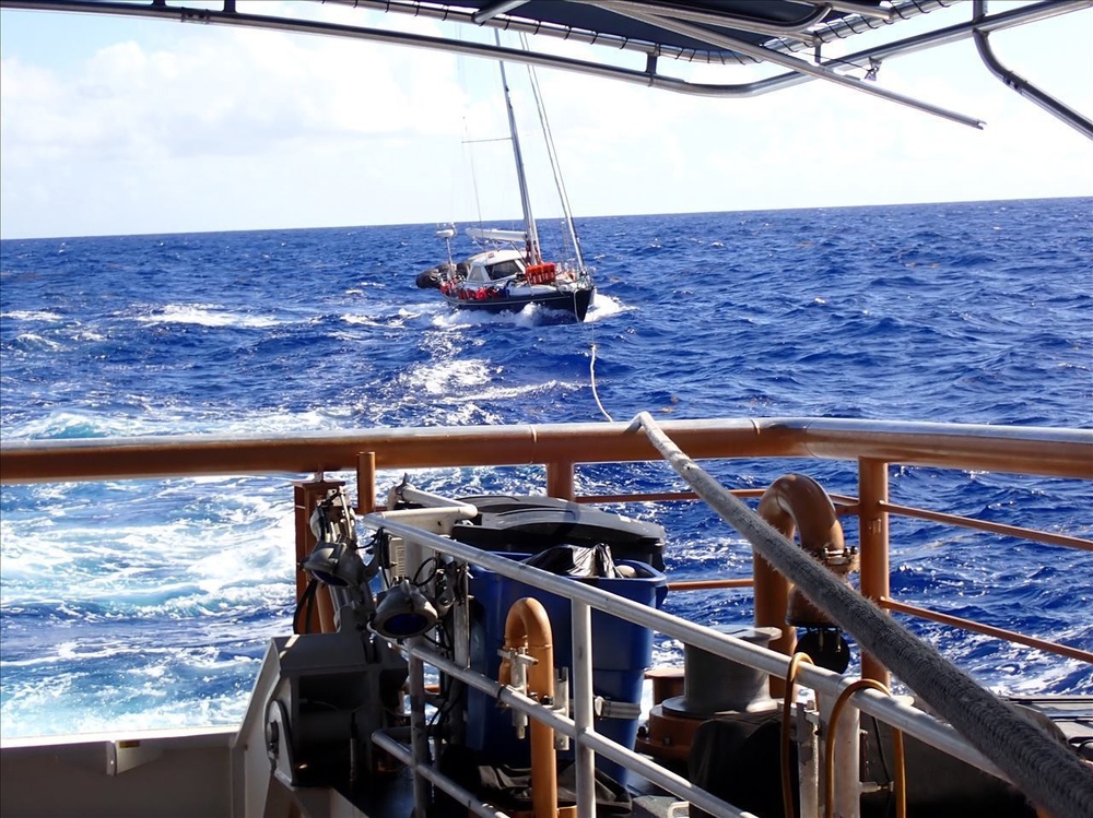 Coast Guard crews rescue 3 mariners in the Atlantic Ocean, complete 300 nautical mile tow of distressed sailing vessel to Puerto Rico