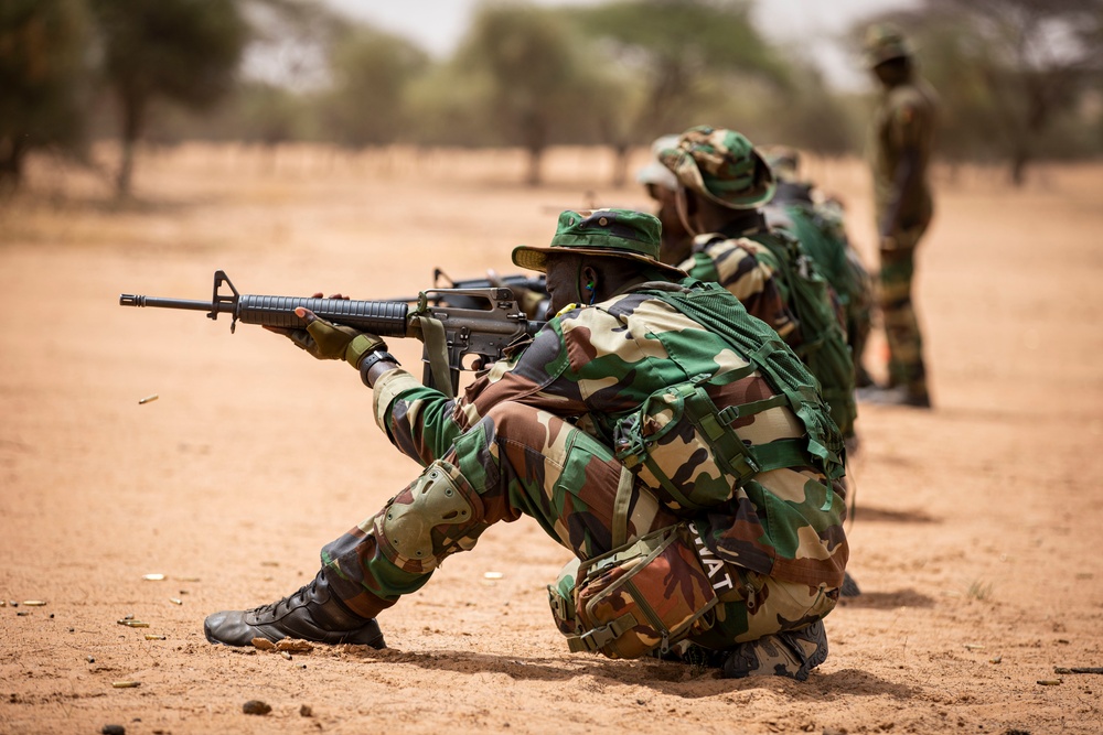  M-4 carbine marksmanship range training during African Lion 22 in Dodji, Senegal