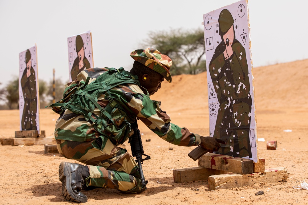  M-4 carbine marksmanship range training during African Lion 22 in Dodji, Senegal