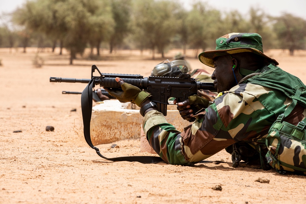  M-4 carbine marksmanship range training during African Lion 22 in Dodji, Senegal