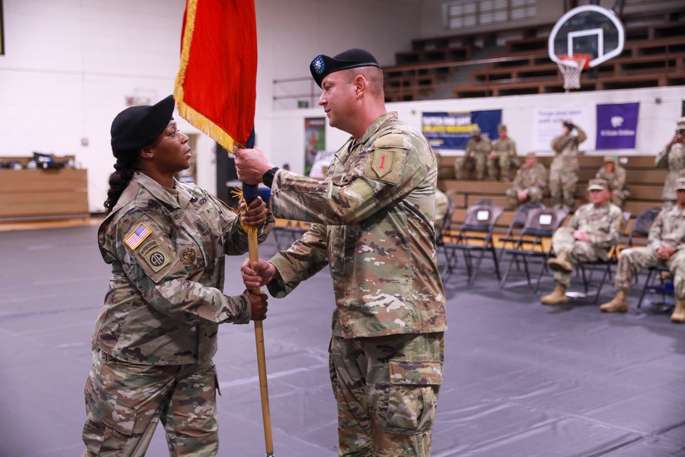 Relinquishment of Responsibility ceremony, prepares the Division Special Troops Battalion, 1st Infantry Division Sustainment Brigade, 1st Infantry Division