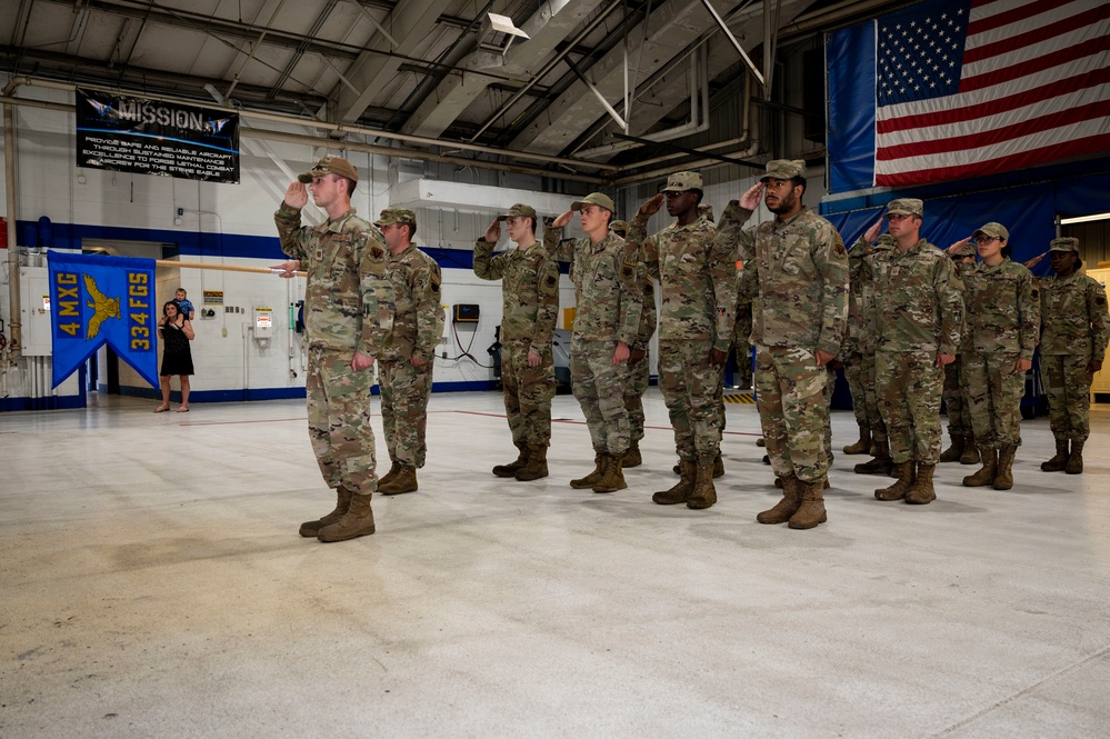 334th Fighter Generation Squadron holds change of command ceremony