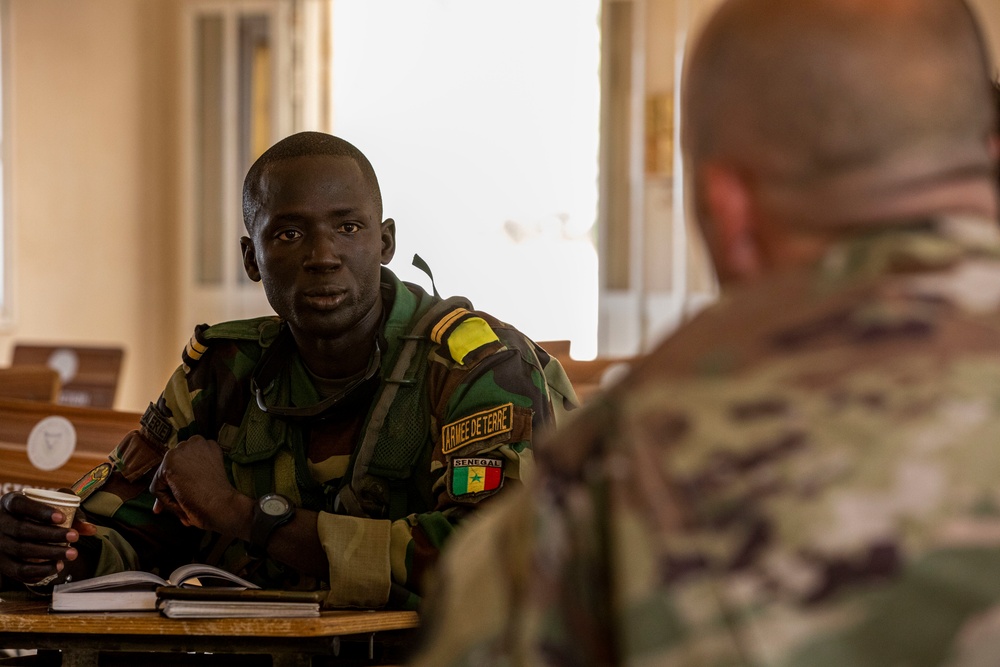 Maneuver Company Advisor Team Meeting During African Lion 22 in Dodji, Senegal