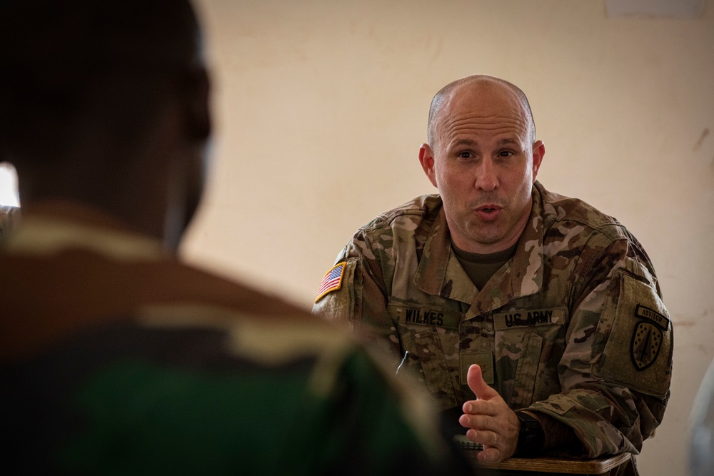 Maneuver Company Advisor Team Meeting During African Lion 22 in Dodji, Senegal