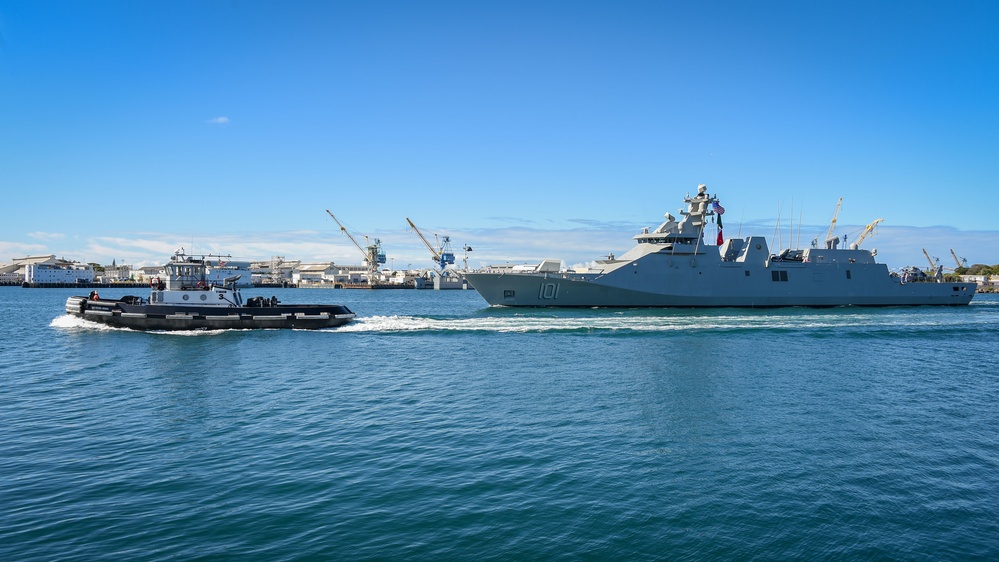 Mexican Navy frigate ARM Benito Juarez (F-101) arrives at Pearl Harbor for RIMPAC 2022