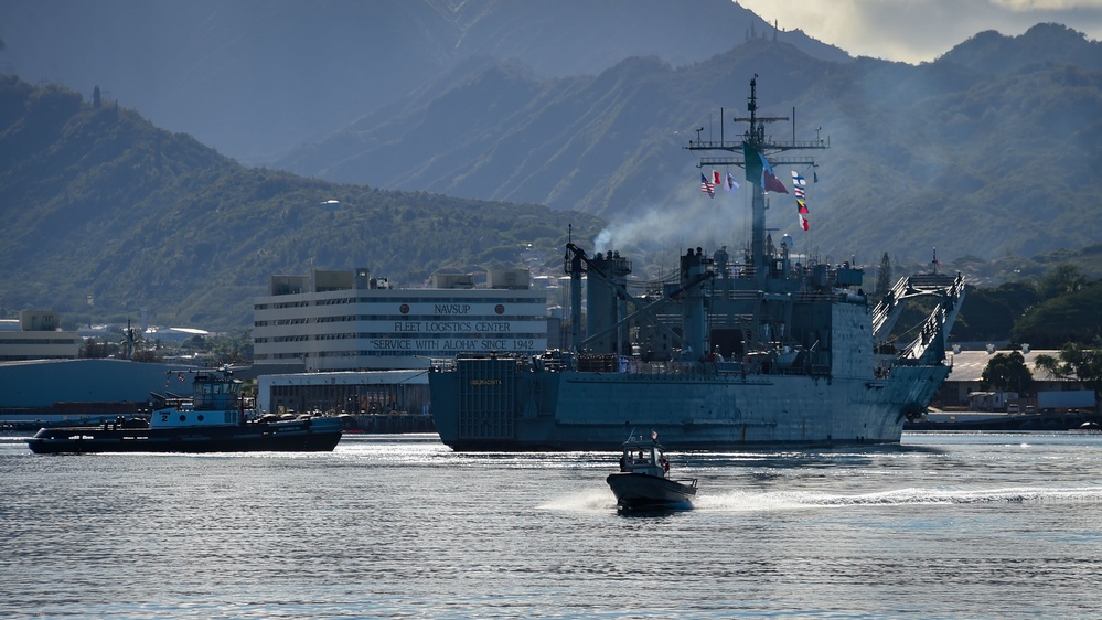 Mexican Navy tank landing ship ARM Usumacinta (A-412) arrives at Pearl Harbor for RIMPAC 2022