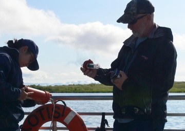 Coast Guard Marine Safety Task Force inspector conducts passenger vessel inspection