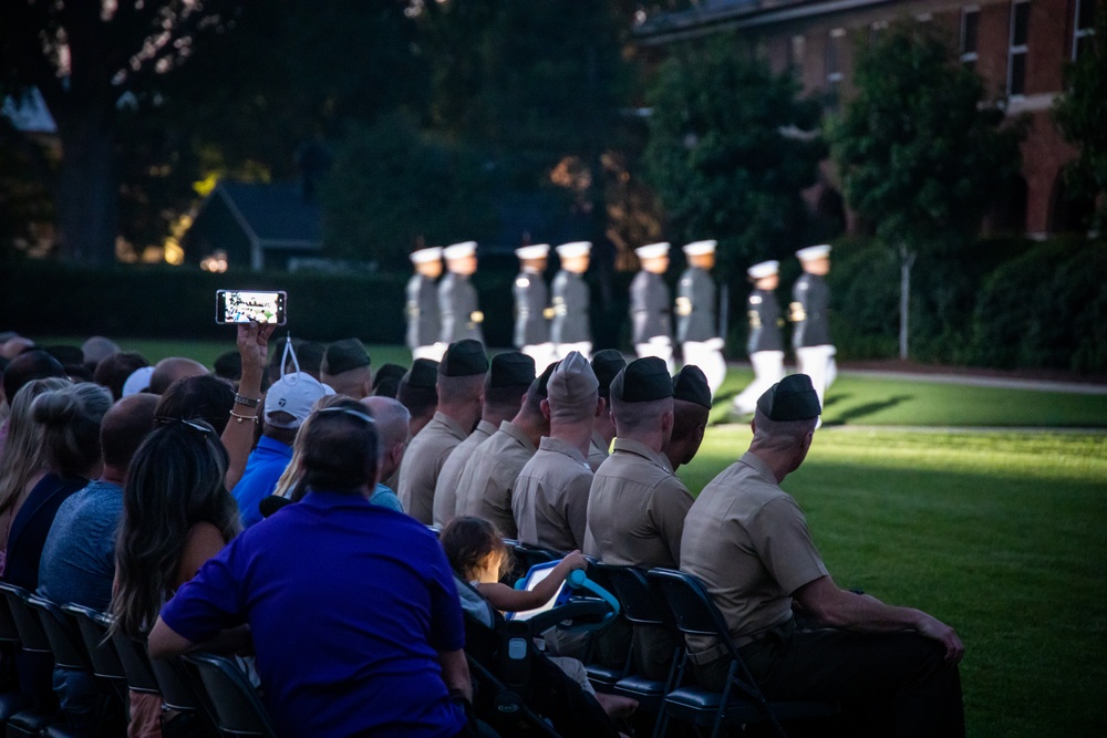 Marine Barracks Washington performs an exhilarating parade for guests.