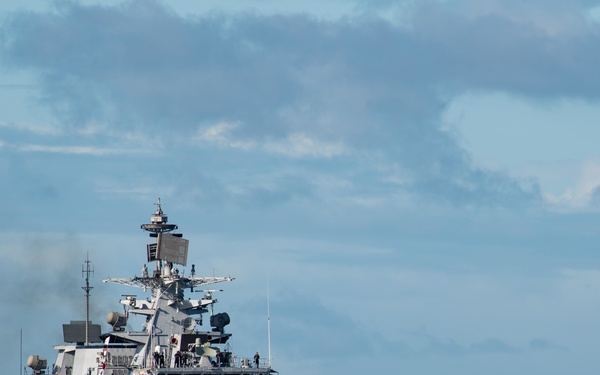 Indian Navy Frigate INS Satpura (F48) arrives to Pearl Harbor for RIMPAC 2022