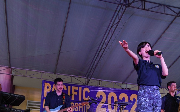 U.S. Pacific Fleet Band and JMSDF Band Members Perform at Song Cau Stadium in Vietnam during Pacific Partnership 2022