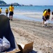 CFAY Sailors pick up trash at the Zushi Beach clean-up