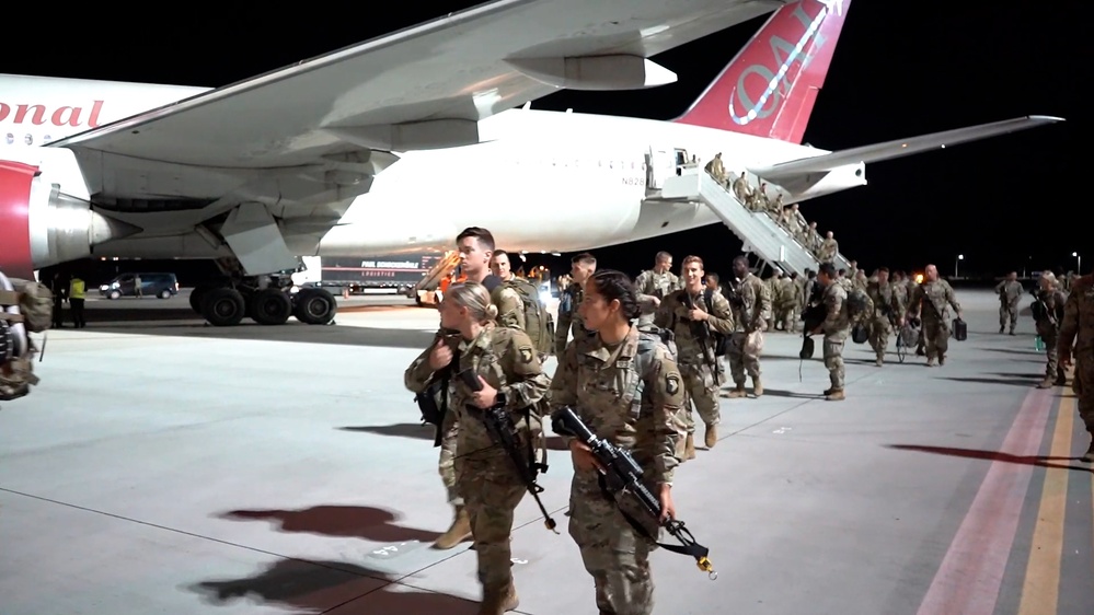 Elements of the 101st Airborne Division (Air Assault) arrive in Romania