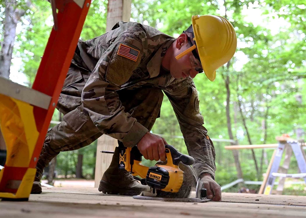 NH National Guard engineers build dishwashing stations at Greenfield State Park