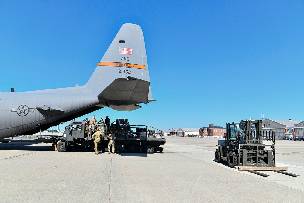 182nd Airlift Wing C-130 Hercules Transport Airmen and Cargo to Northern Agility 22-1