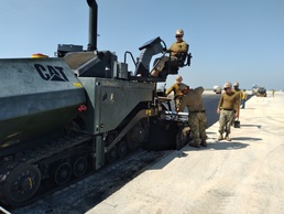 NMCB-11 Places Asphalt Onboard NAS Corpus Christi